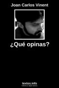 ¿Qué opinas?, de Joan Carlos Vinent