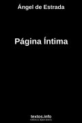 Página Íntima, de Ángel de Estrada