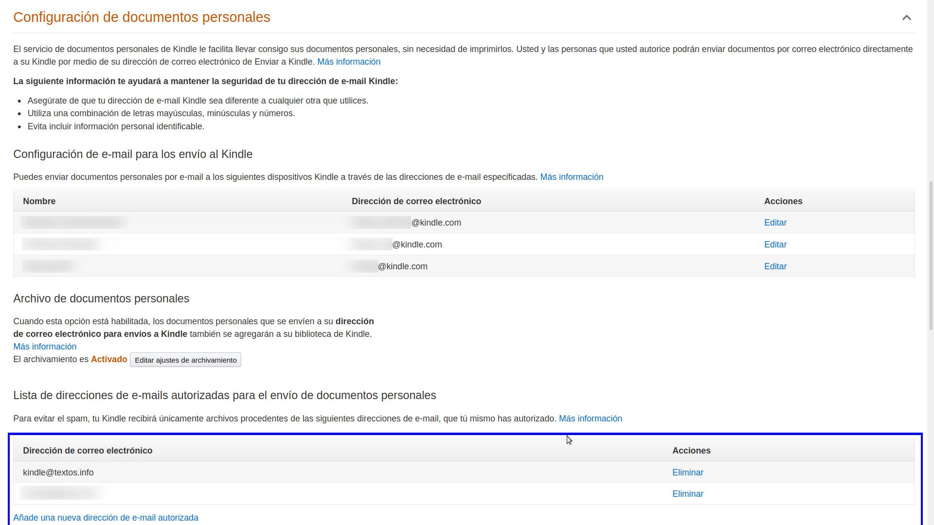 Emails autorizados